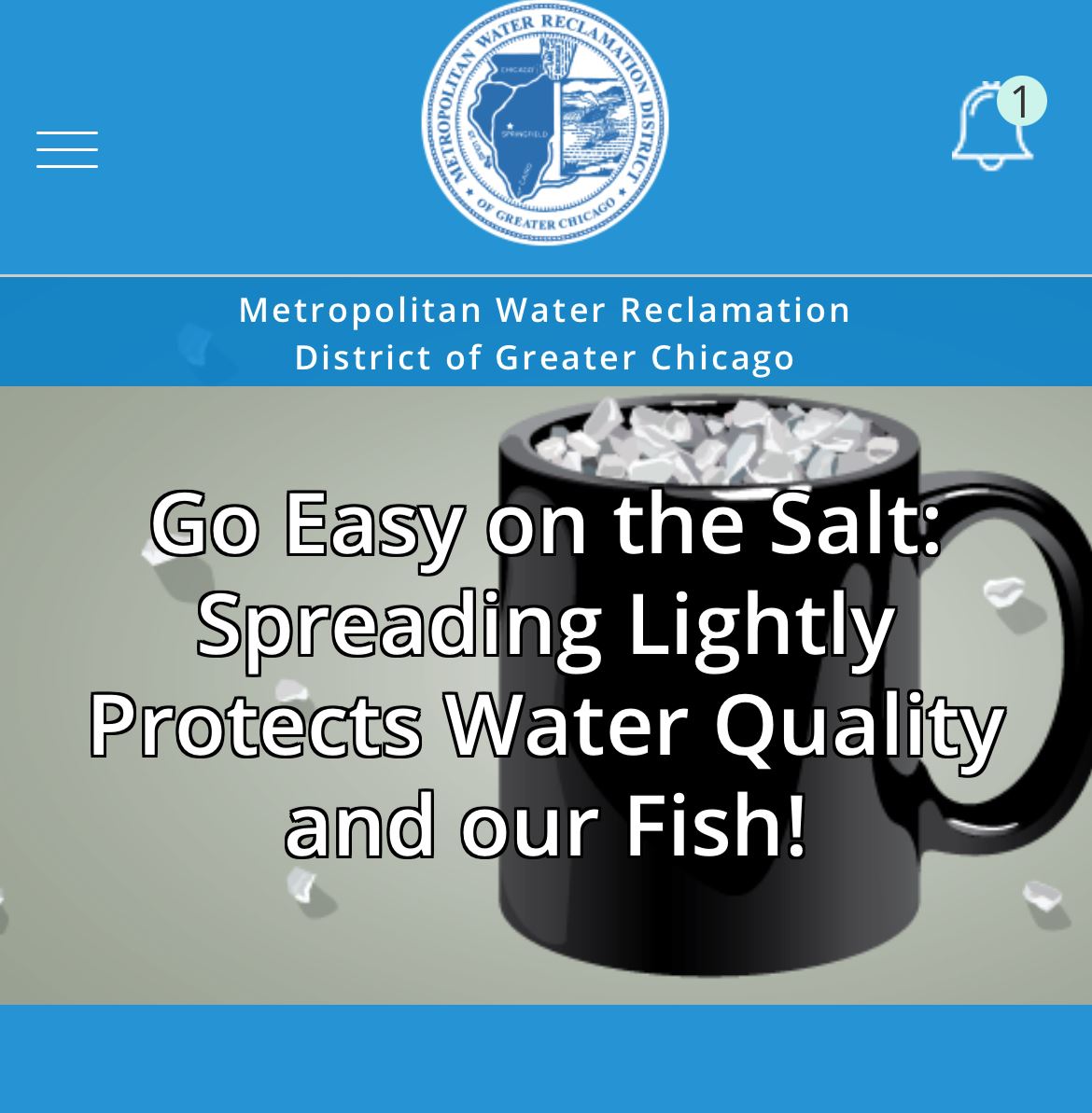 Public service graphic from the Metropolitan Water Reclamation District urging residents to use less